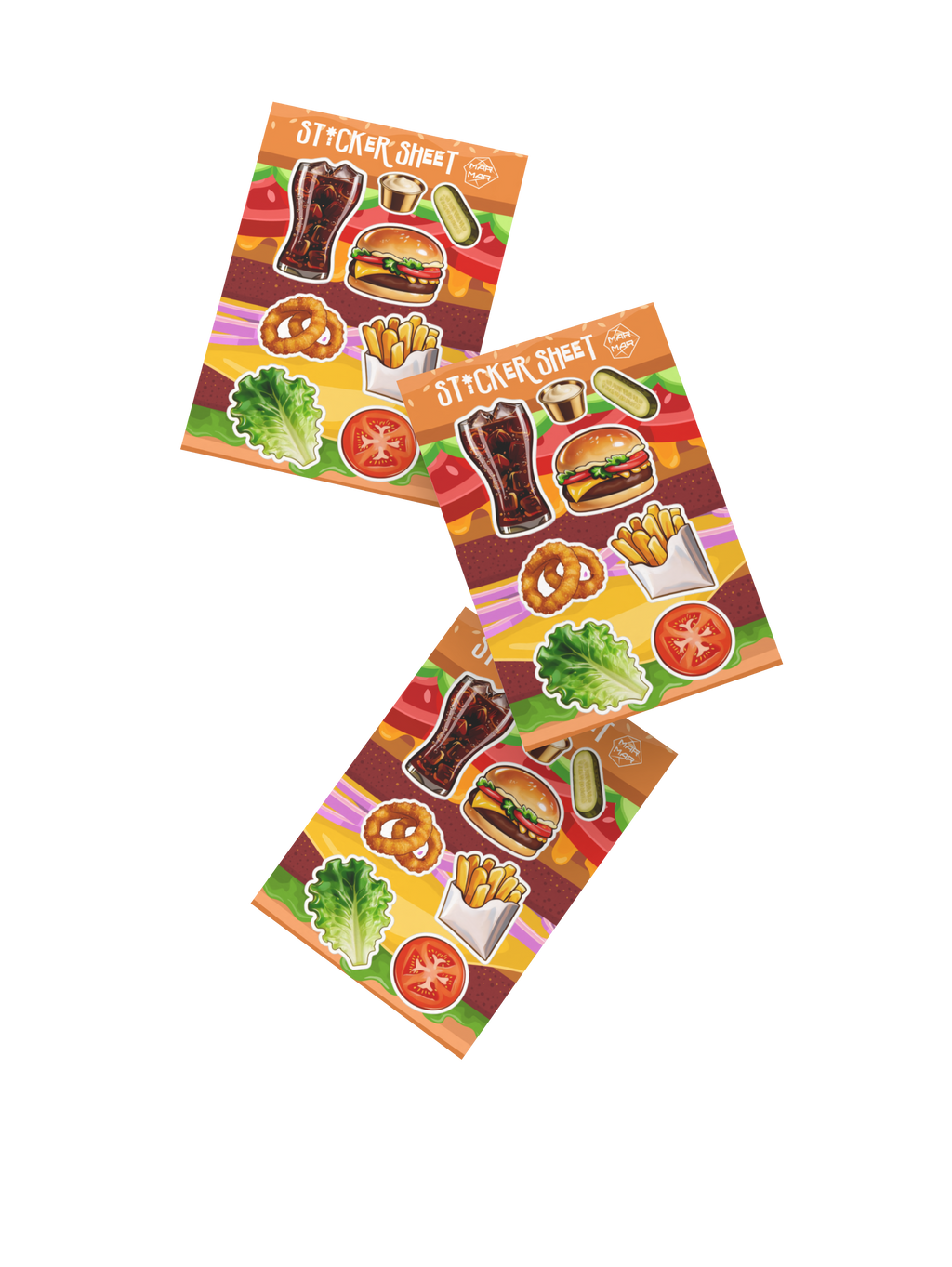 BURGER BRAIN STICKER SHEET | דף מדבקות טעים במיוחד