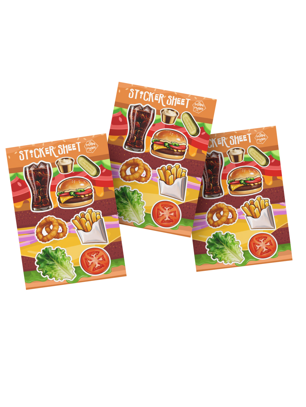 BURGER BRAIN STICKER SHEET | דף מדבקות טעים במיוחד