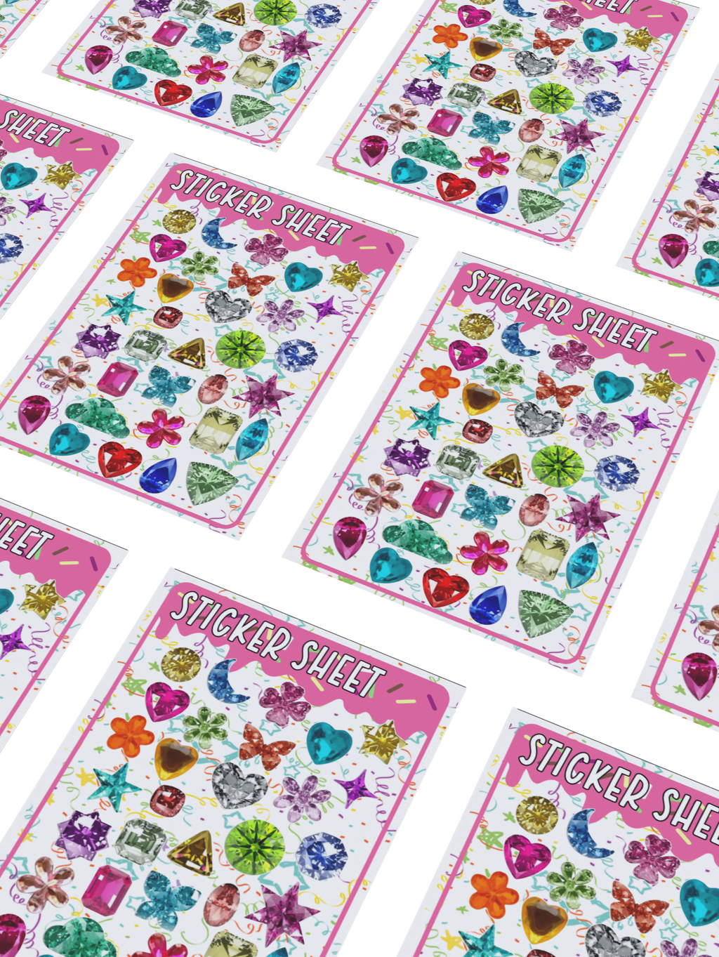 gems sticker sheet