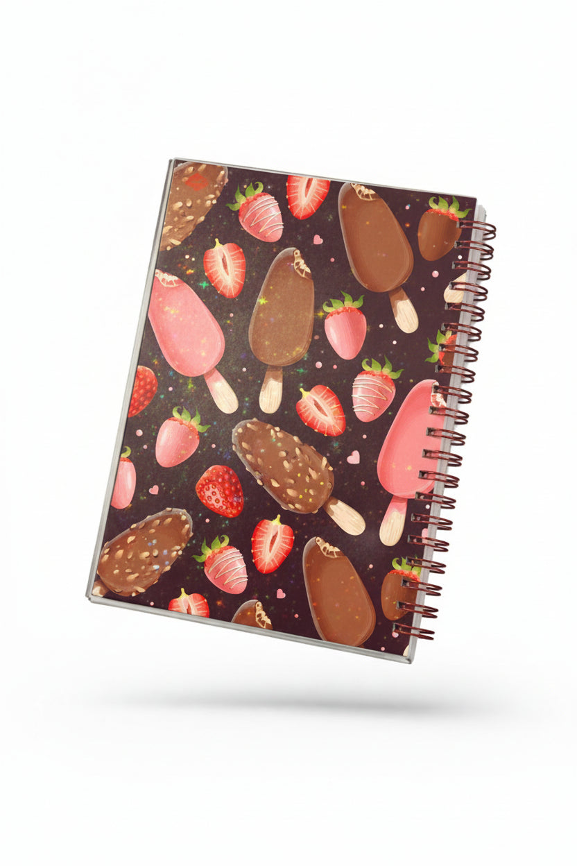 Strawberries CHOCOLATE HEARTS Notebook
