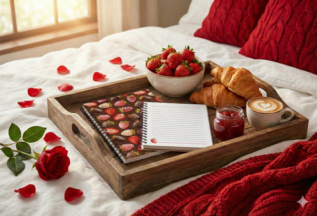 Strawberries CHOCOLATE HEARTS Notebook