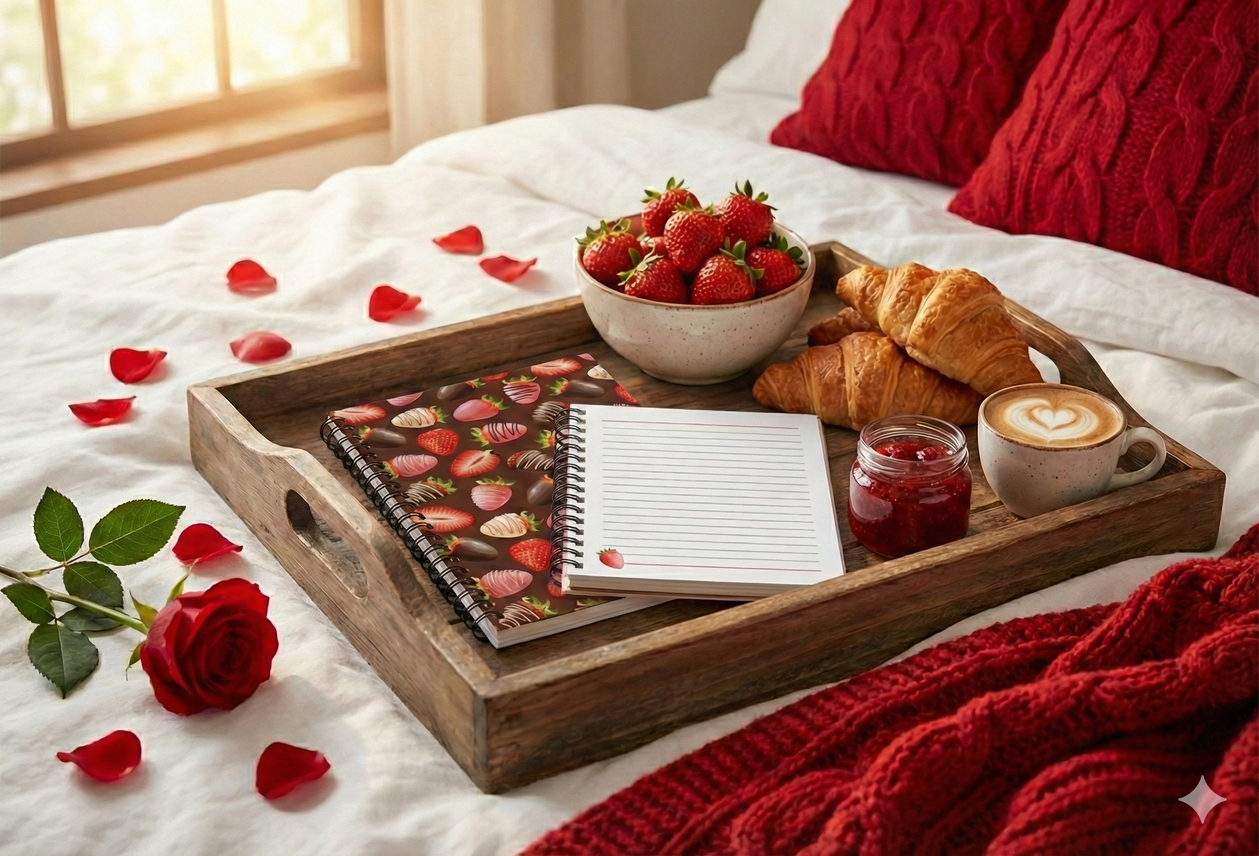 Strawberries CHOCOLATE HEARTS Notebook