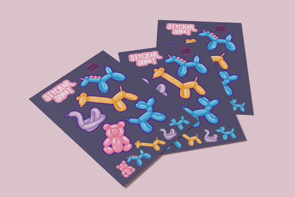 PARTY ANIMAL STICKER SHEET |דף מדבקות חיית מסיבות