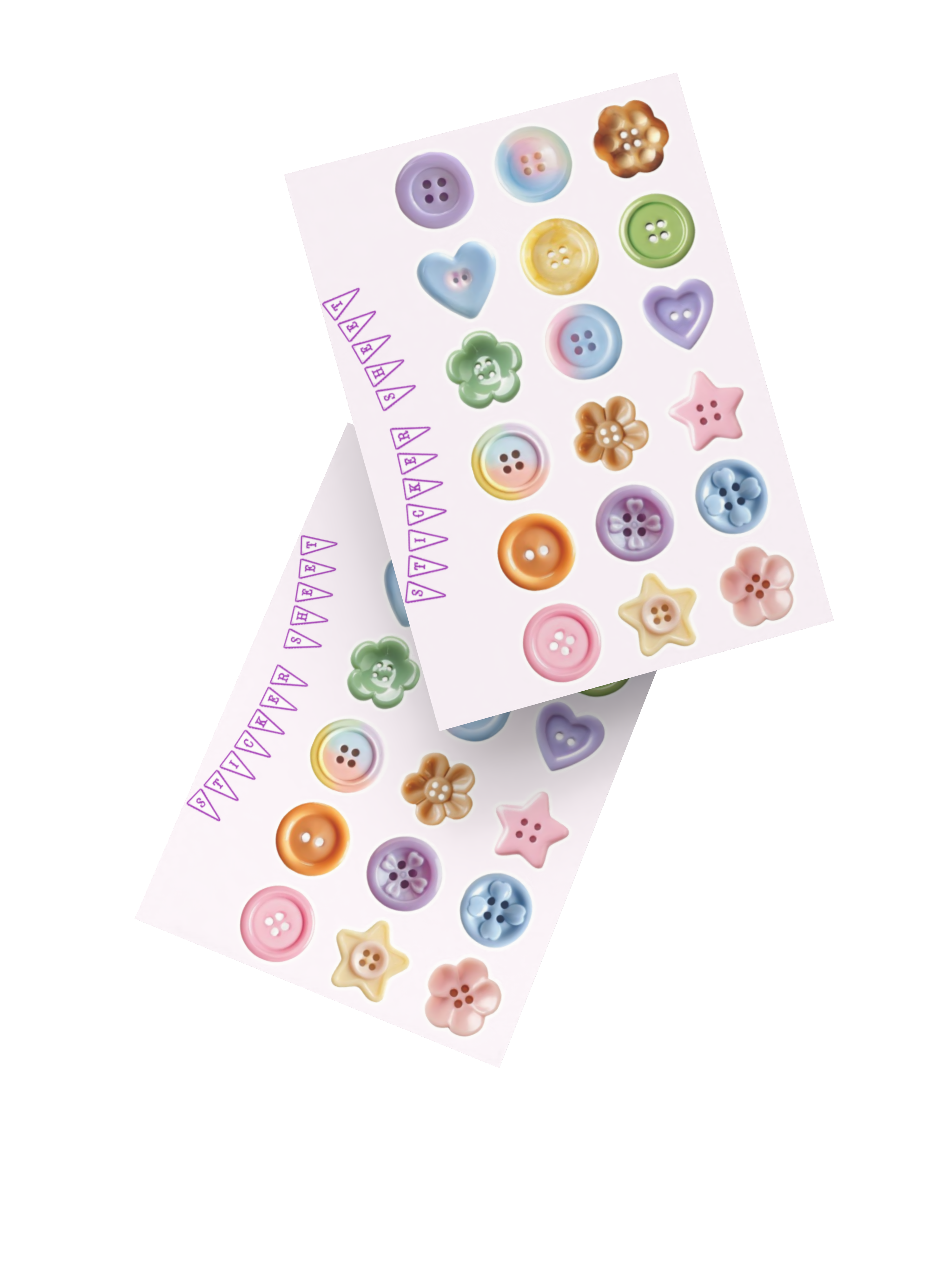 Pastel Buttons Sticker Sheet | דף מדבקות כפתורים מתוקים