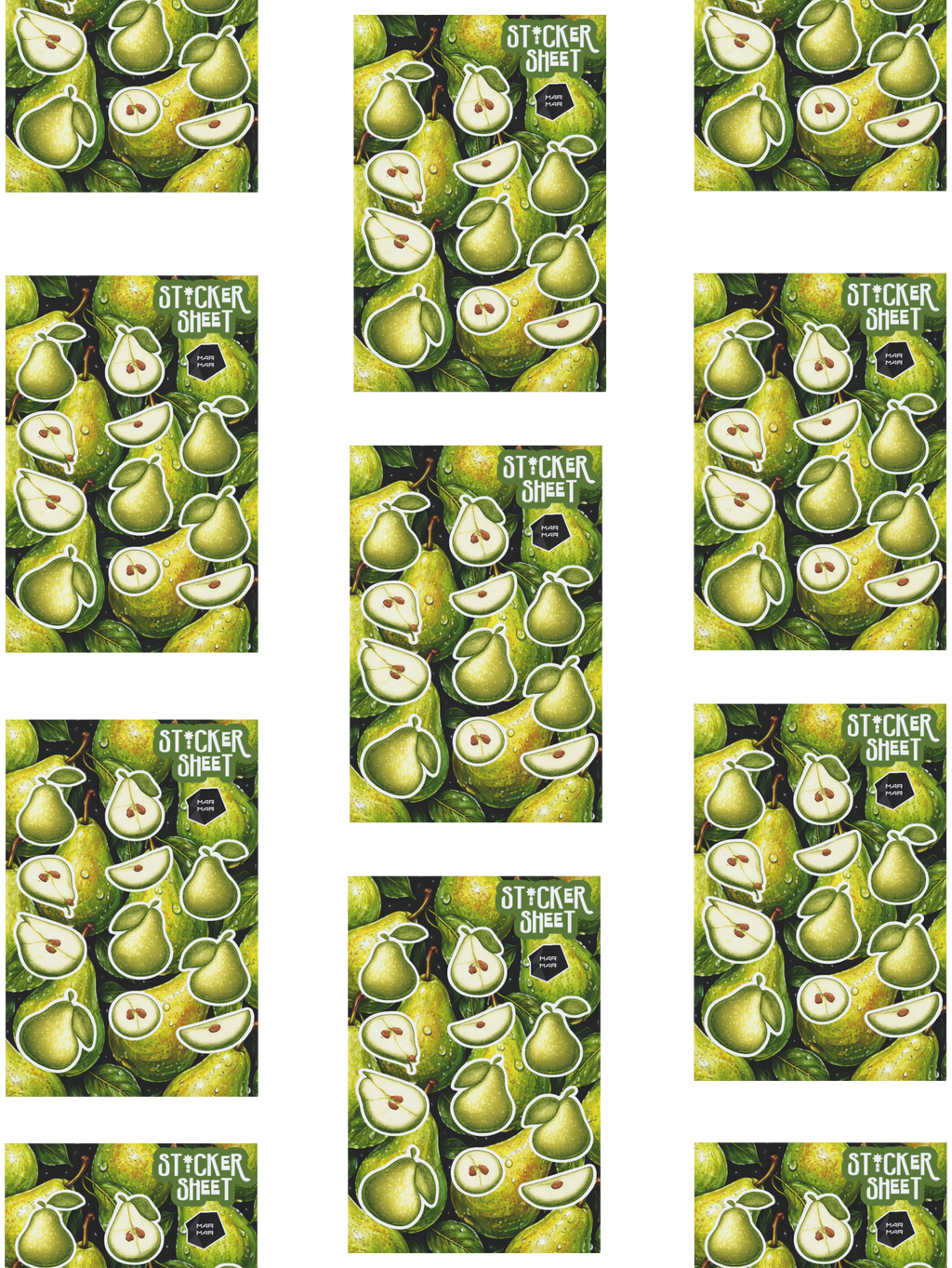 PEAR STICKER SHEET