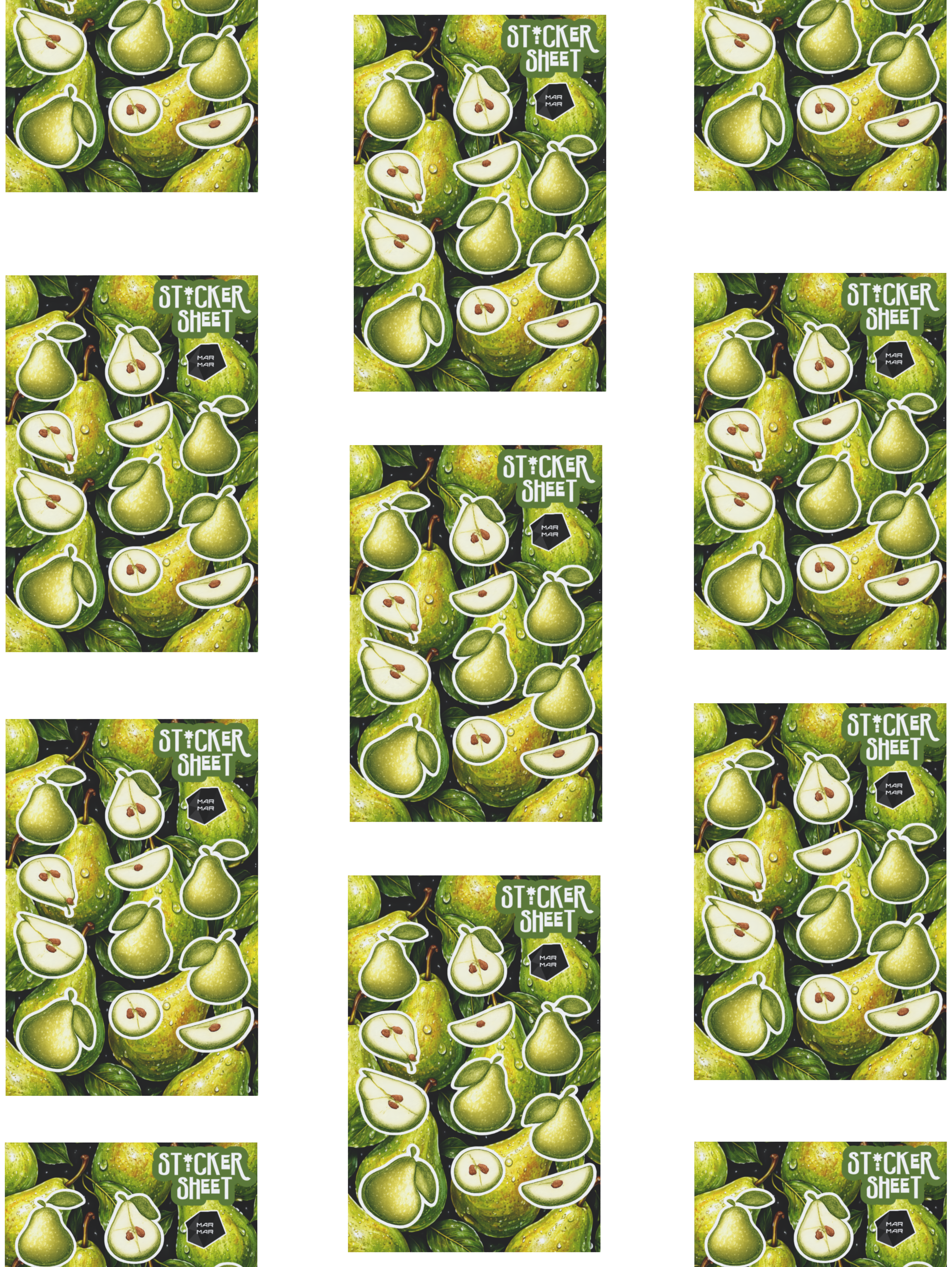 PEAR STICKER SHEET