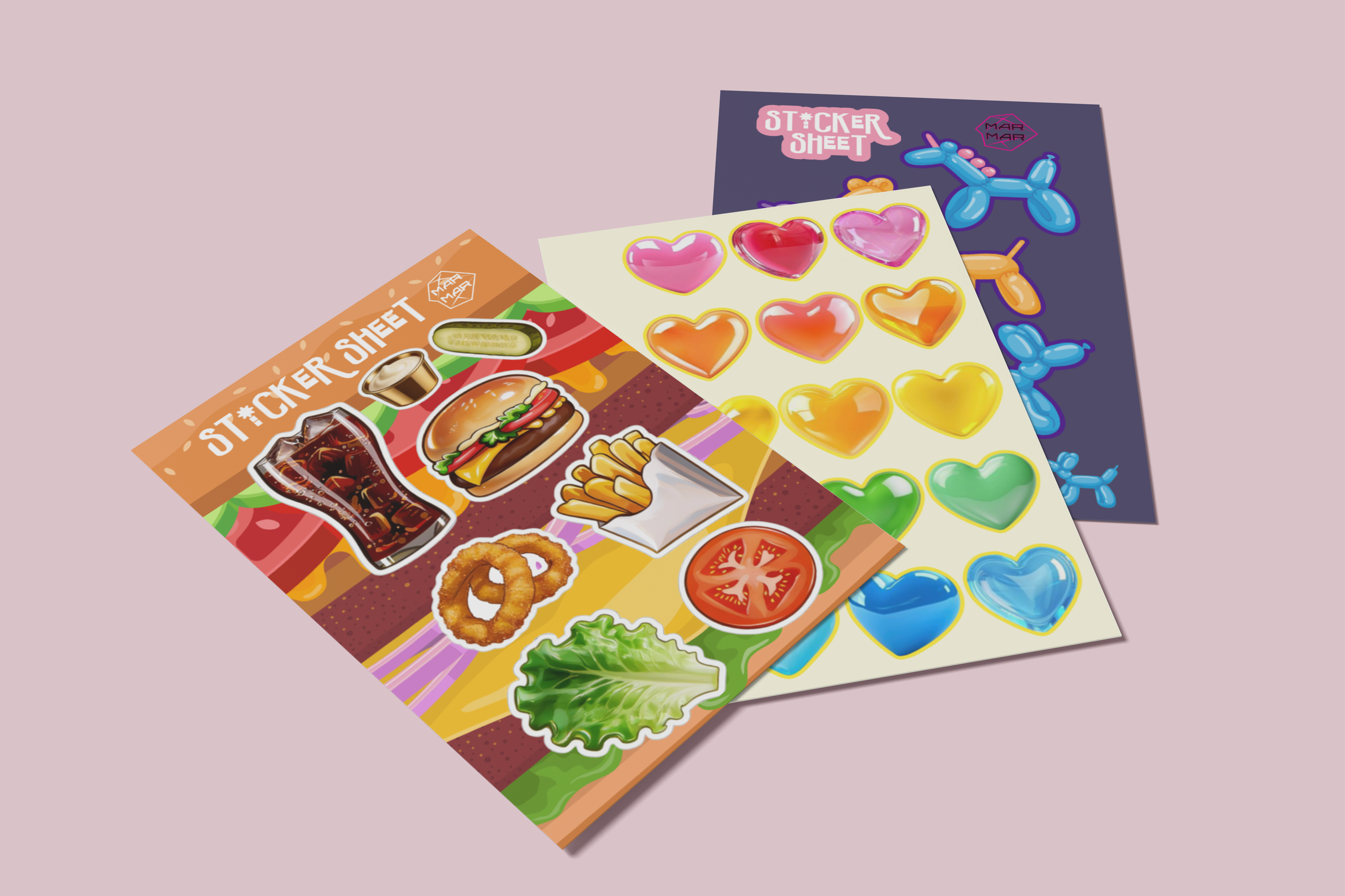 BURGER BRAIN STICKER SHEET | דף מדבקות טעים במיוחד